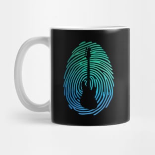 Fingerprint Bass Guitar Silhouette Gradient Design Mug